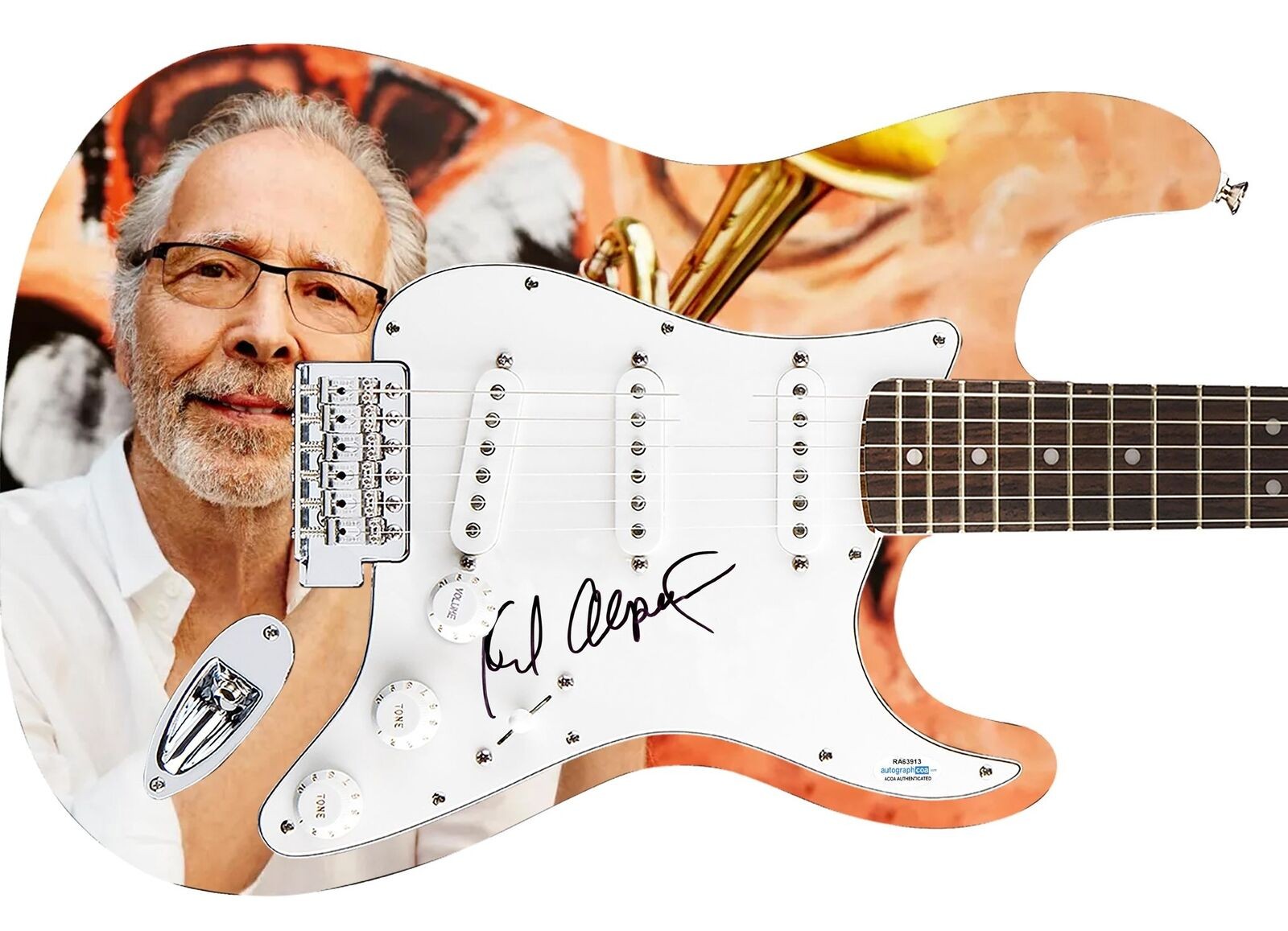 Herb Alpert Signed Autographed 1/1 Custom Graphics Photo Guitar ACOA