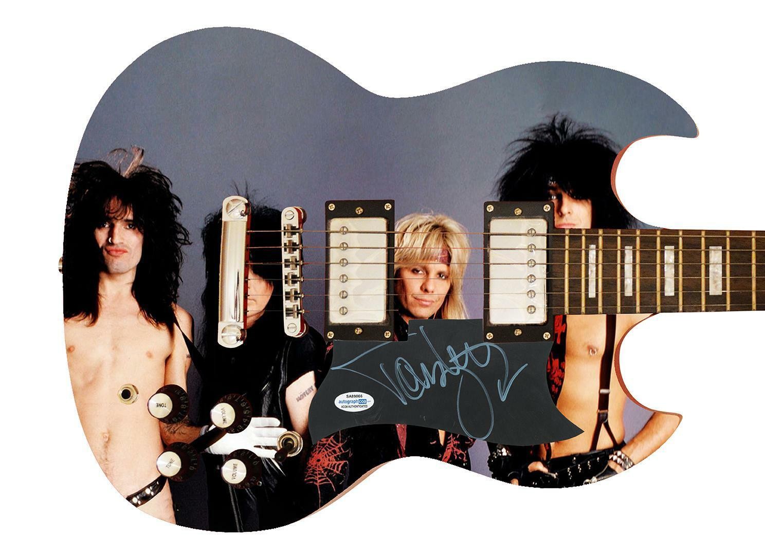 Motley Crue Tommy Lee Signed Autographed Custom Photo Graphics Guitar ACOA ACOA