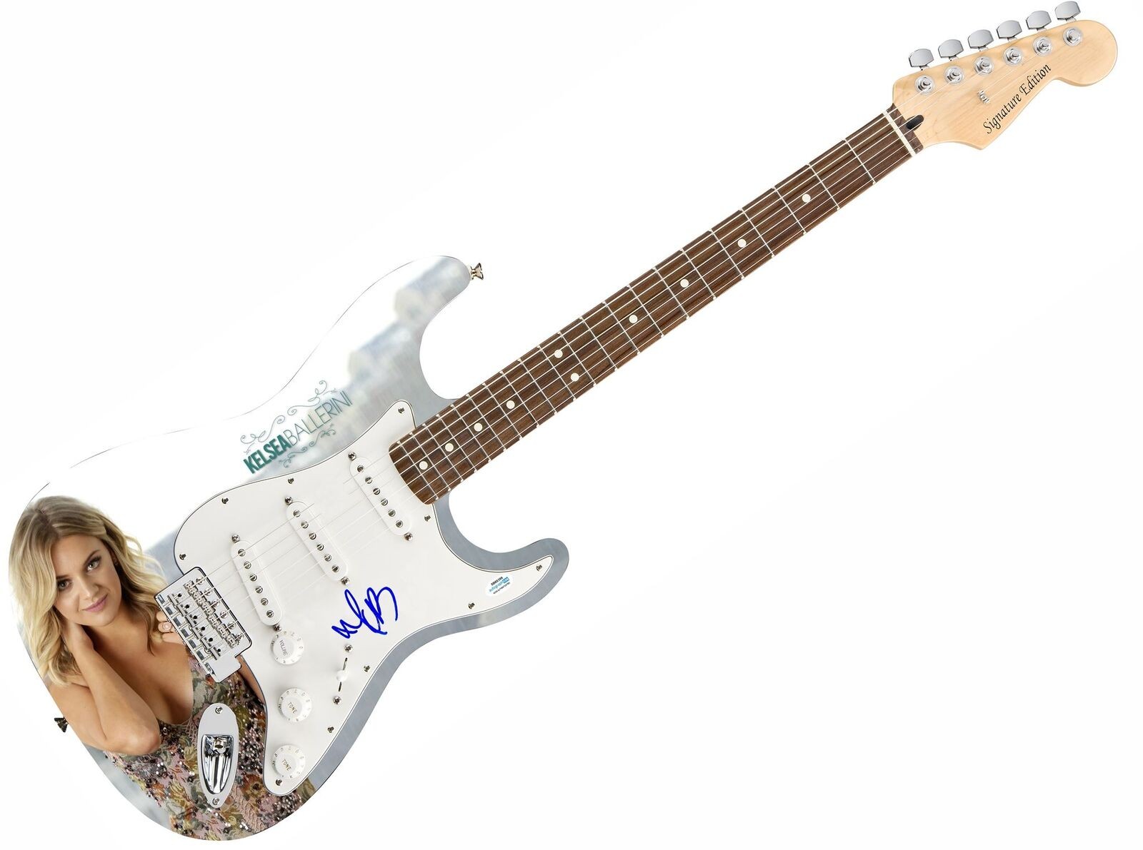 Kelsea Bellerini Signed 1/1 Custom Graphics Photo Guitar ACOA