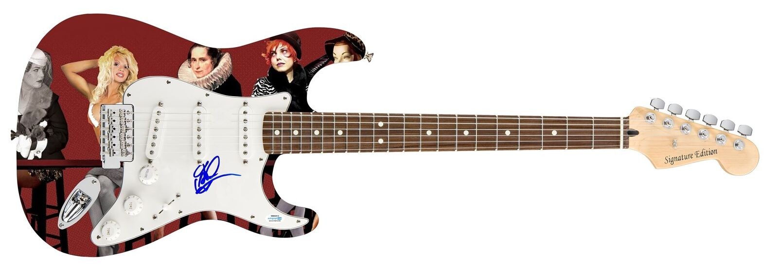 Panic! At The Disco Brendon Urie Autographed 1/1 Custom Graphics Photo Guitar AC