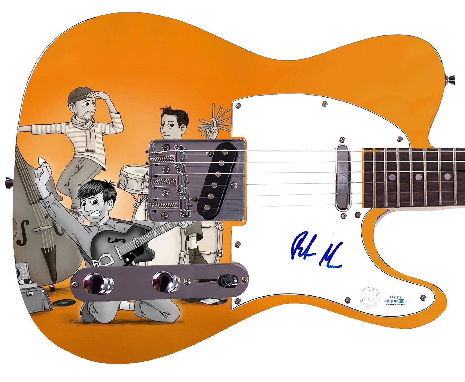 Peter Moren Signed Custom 1/1 Graphics Photo Guitar ACOA