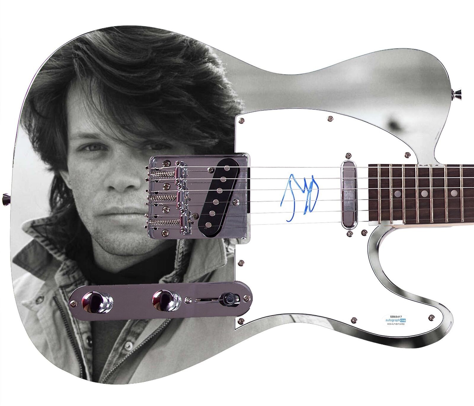John Cougar Mellencamp Signed 1/1 Custom Graphics Guitar ACOA