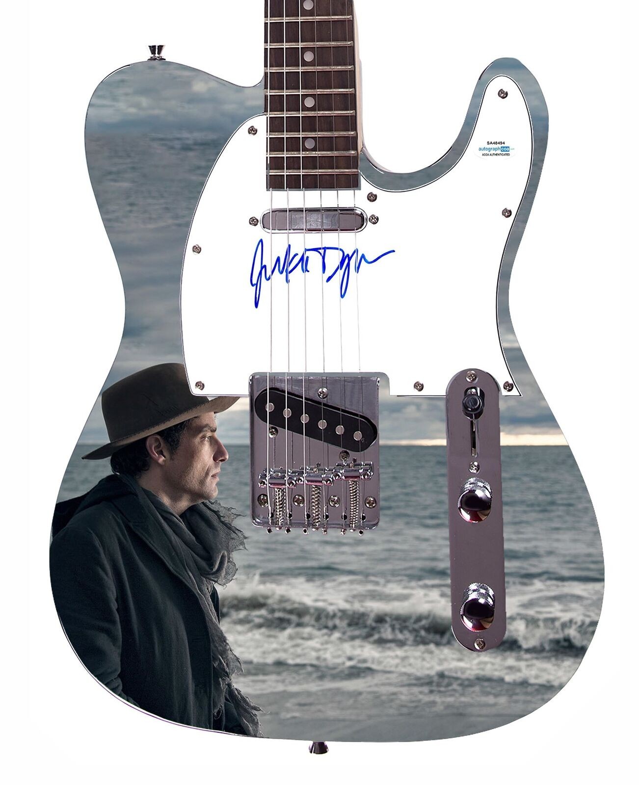 Jakob Dylan Bob Son Wallflowers Autographed Custom 1/1 Graphics Photo Guitar ACO
