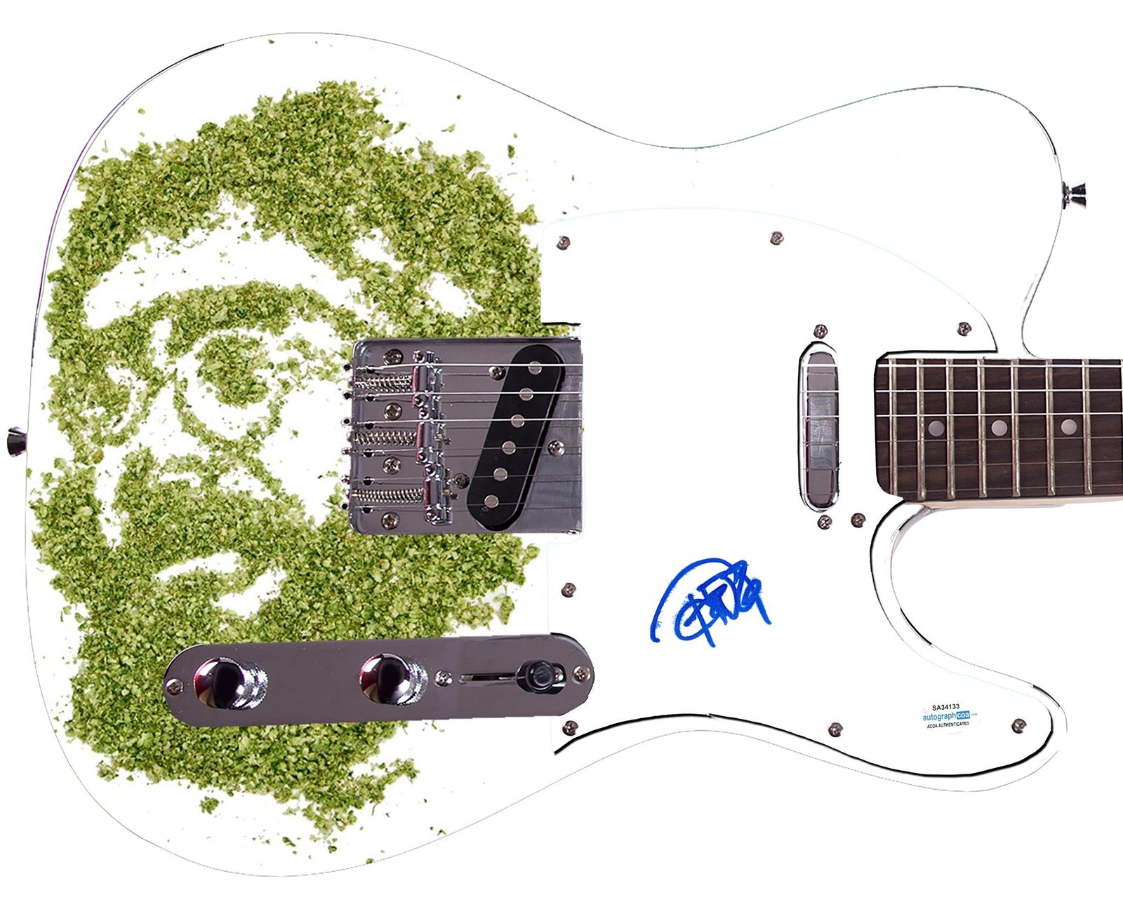 Cheech And Chong Tommy Signed Weed 420 Pot Guitar ACOA
