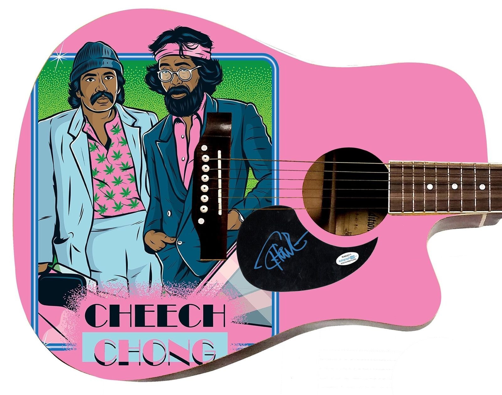 Cheech & Chong Tommy Signed 1:1 Signature Edition Graphics Photo Guitar