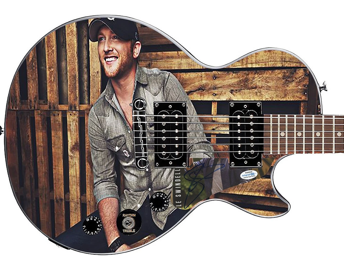 Cole Swindell Signed Gibson Epiphone Les Paul Photo Graphics Guitar ACOA