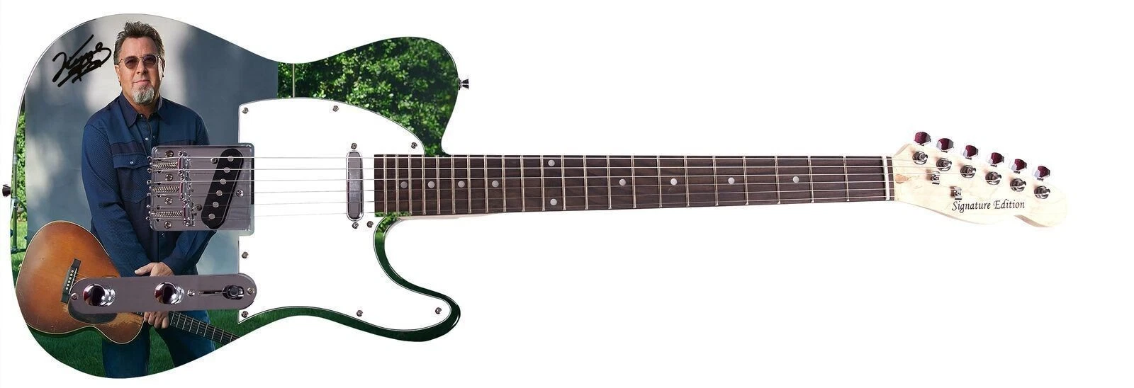 Vince Gill Signed Autographed Stunning Nature Graphics Photo Guitar ACOA