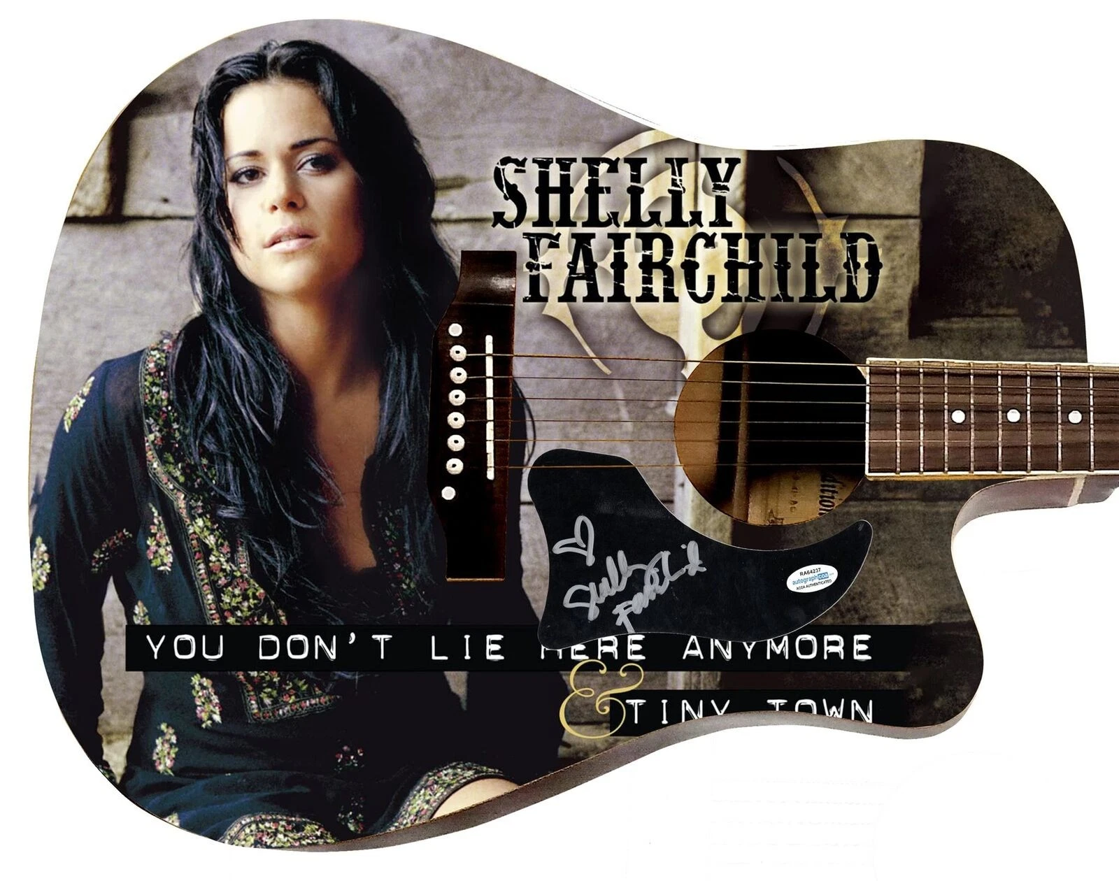 Shelly Fairchild Signed 1:1 Signature Edition Graphics Photo Guitar ACOA
