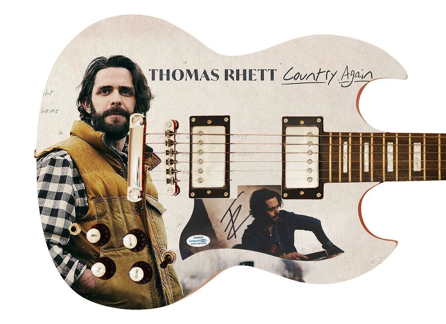 Thomas Rhett Country Again Signed Autographed Custom Photo Graphics Guitar ACOA