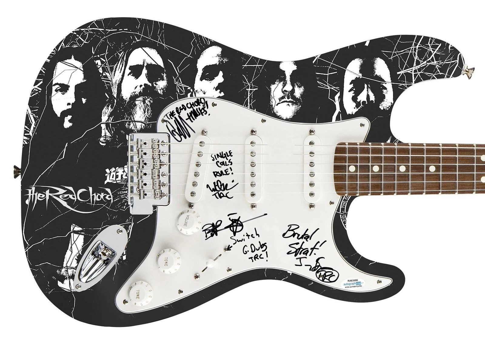 The Red Chord Signed Autographed Photo Graphics Guitar