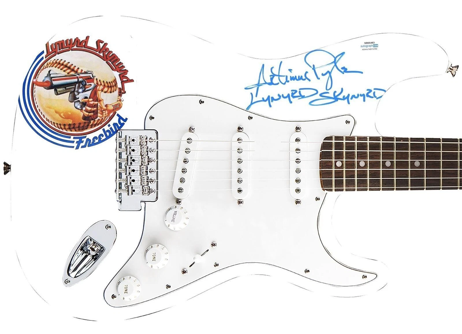 Lynyrd Skynyrd Artimus Pyle Signed Photo Graphics Guitar Exact Proof ACOA