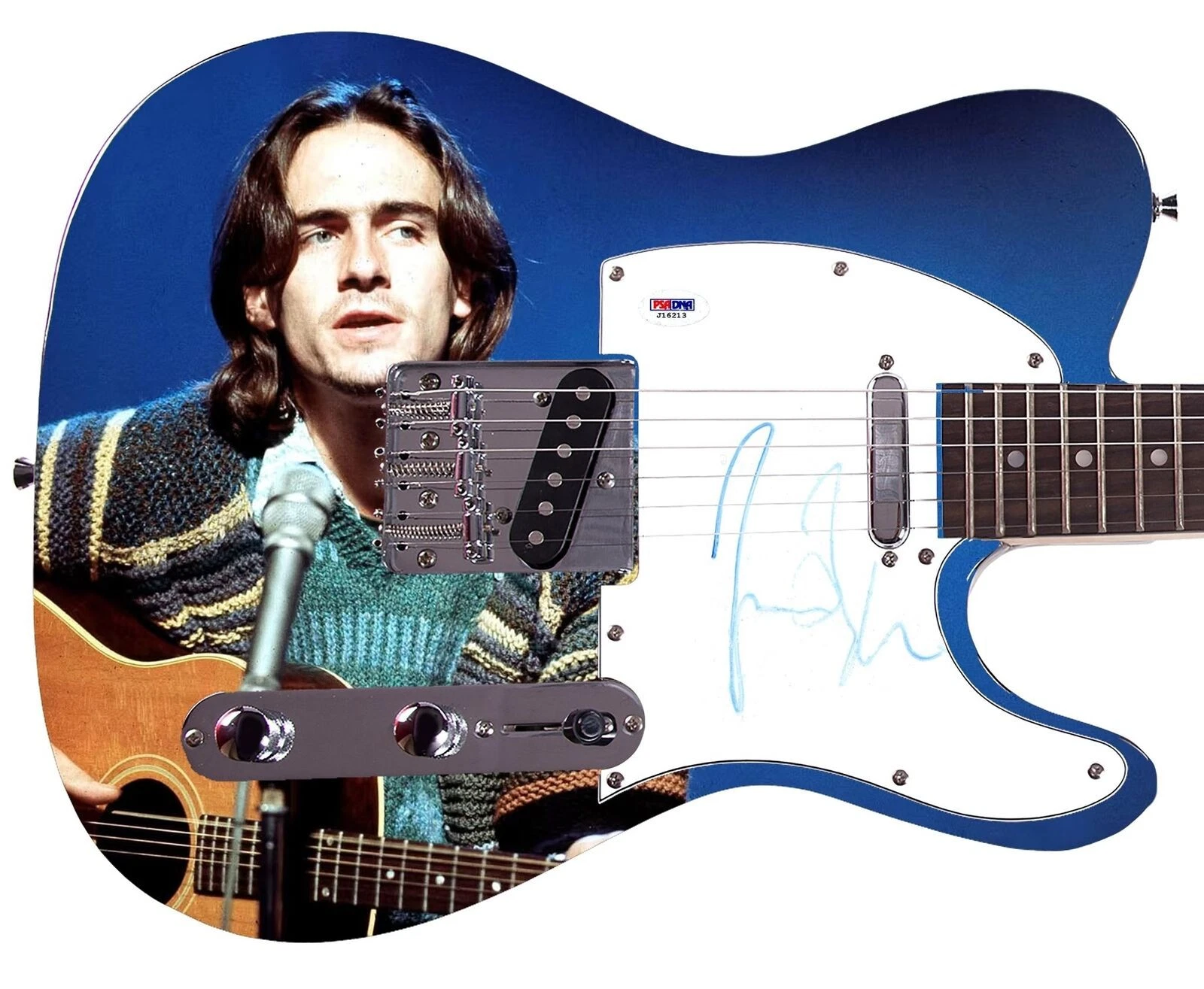 James Taylor Signed Custom 1/1 Graphics Photo Guitar PSA