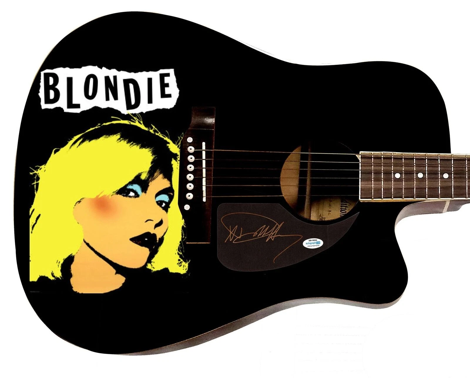 Blondie Debbie Harry Signed 1/1 Custom Graphics Guitar ACOA
