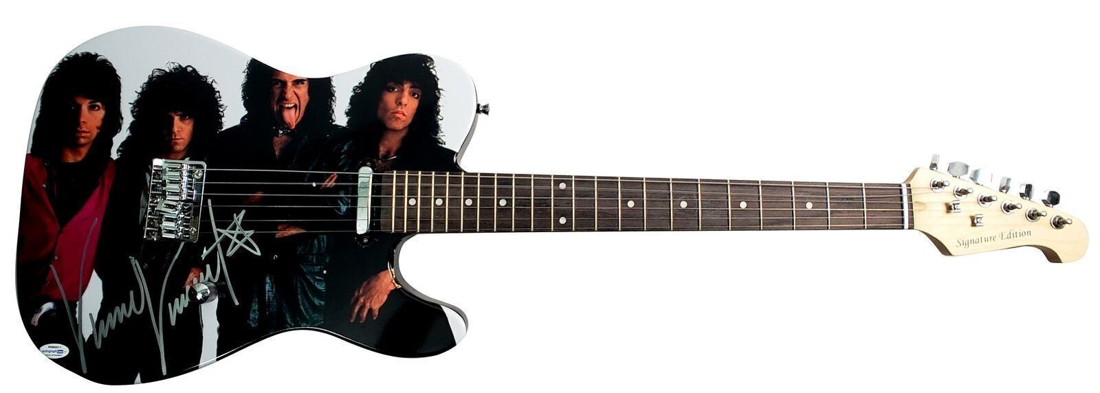 KISS Vinnie Vincent Signed Autographed Custom Graphics Photo Guitar