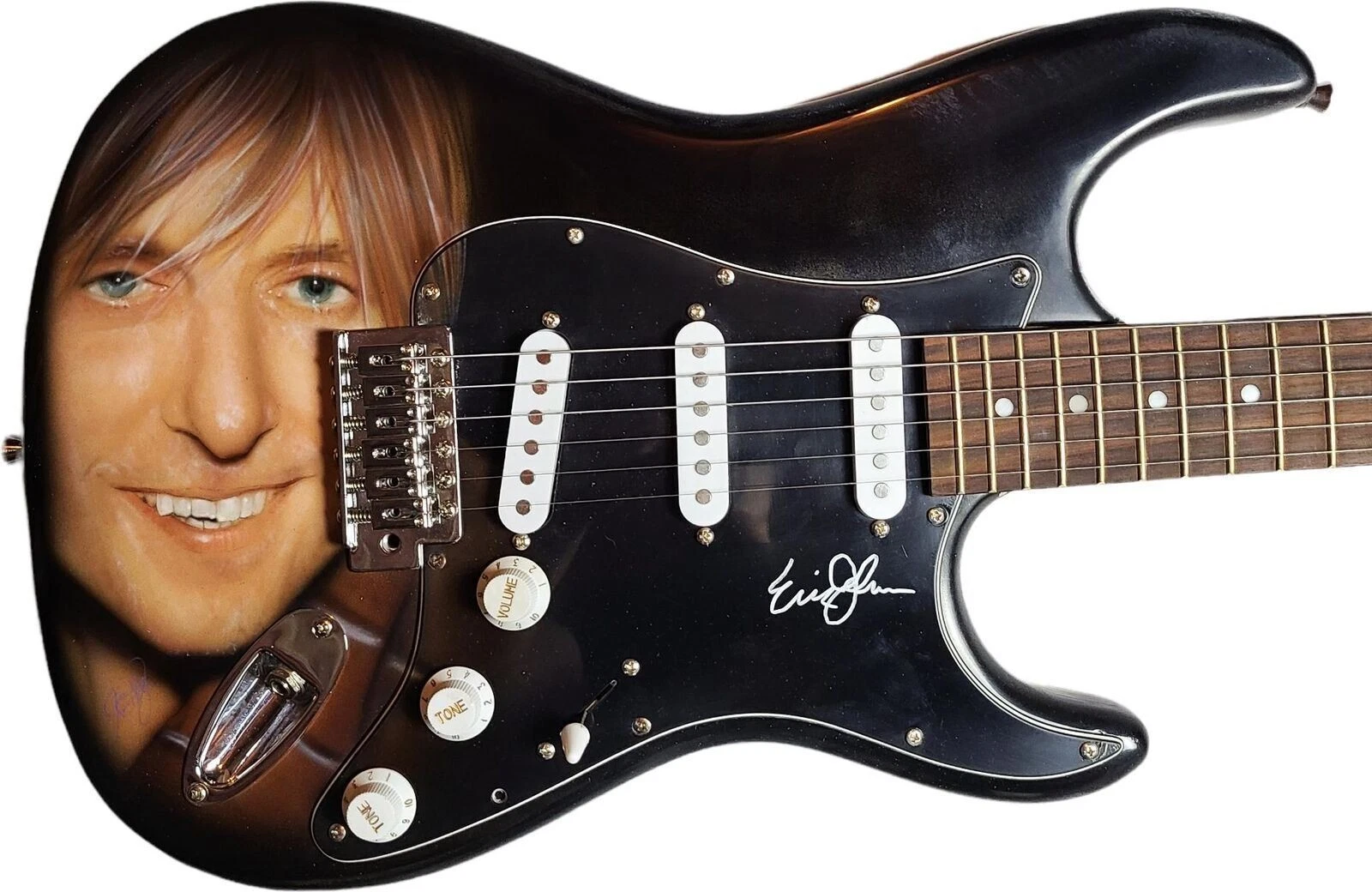 Eric Johnson Signed Autographed Hand Airbrushed Painting Guitar UACC AFTAL