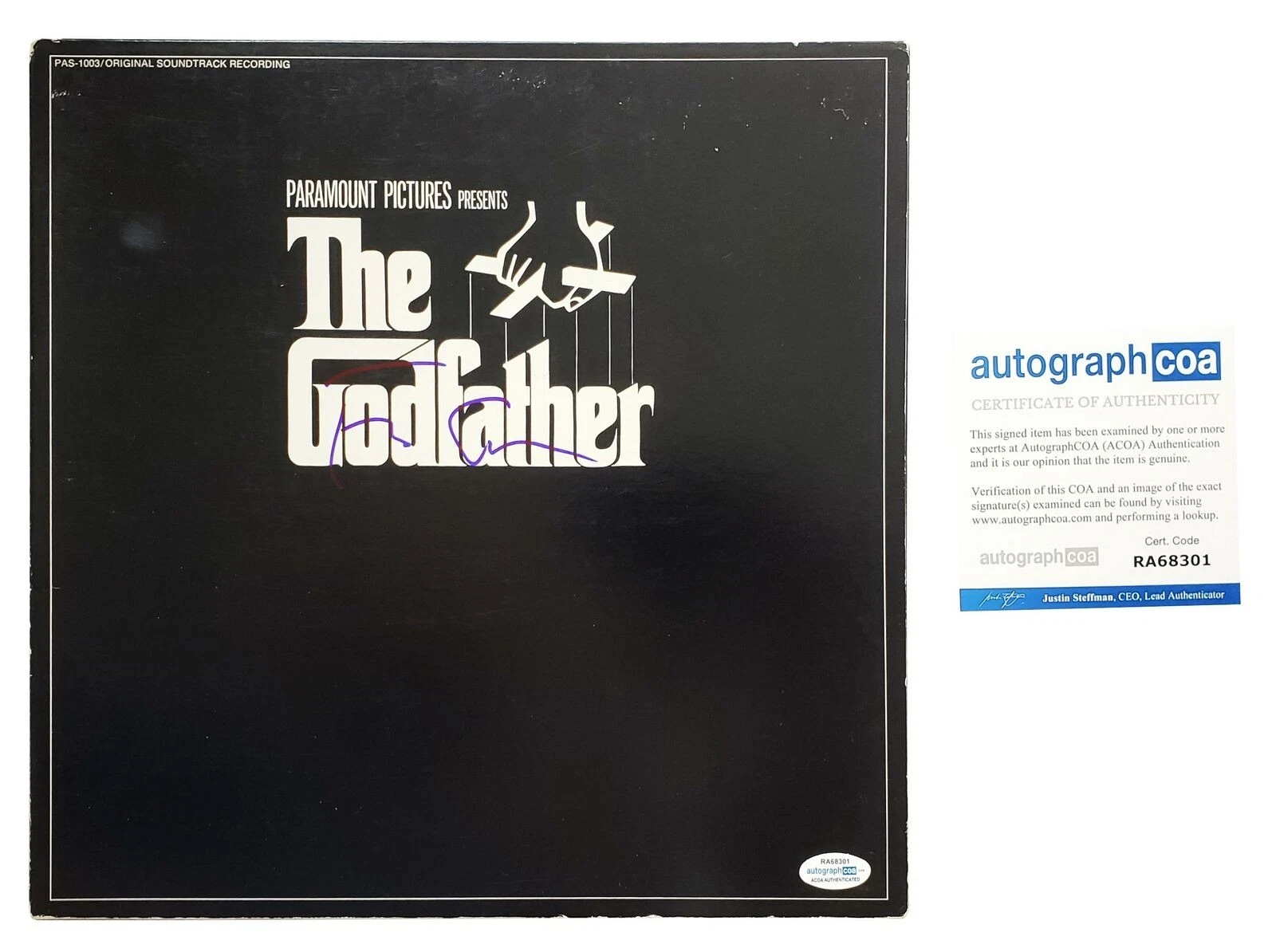 Godfather Soundtrack Francis Ford Coppola Autograph Autographed Album LP ACOA