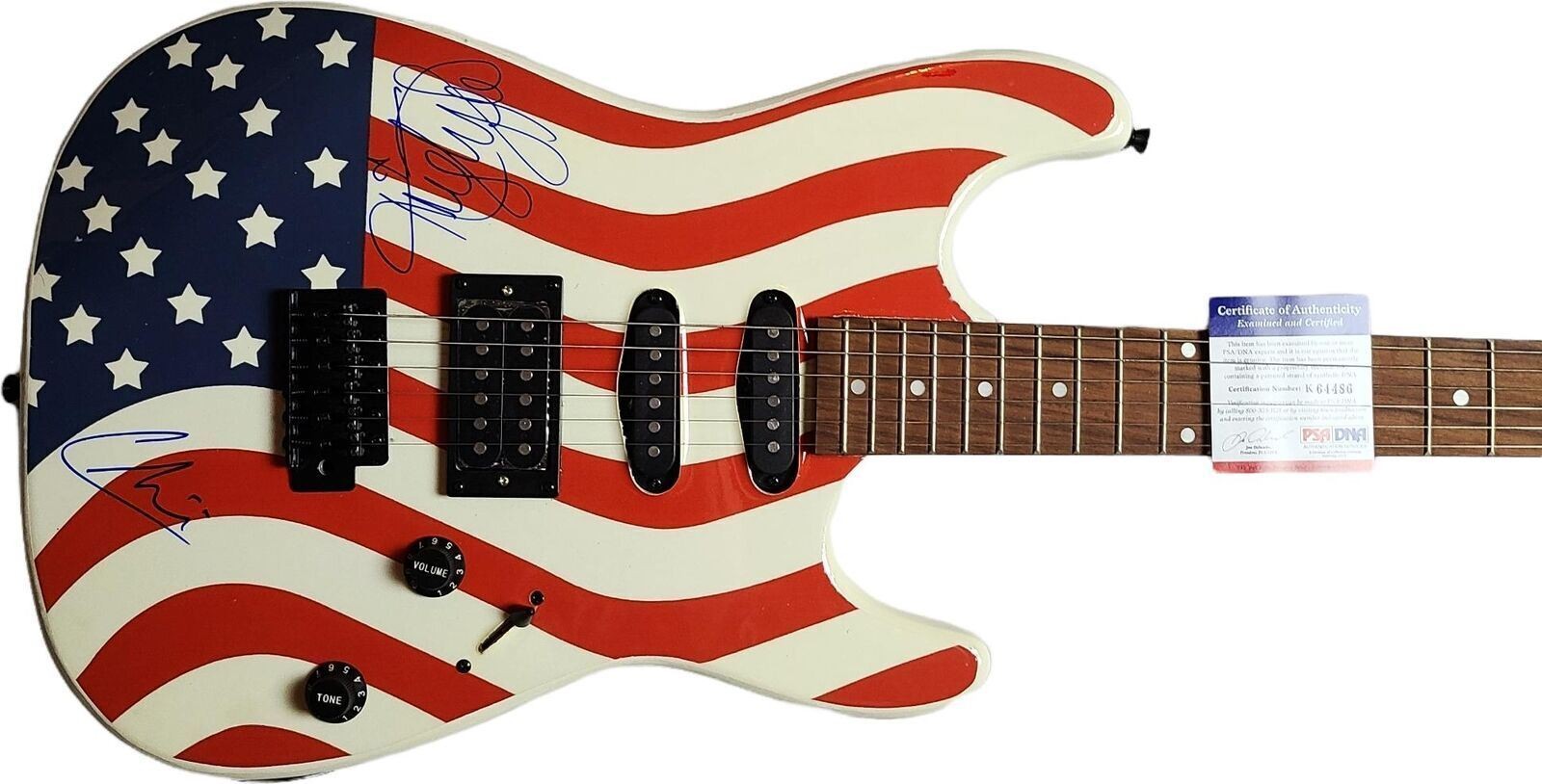 Kristy Lee Cook & Chikezie American Idol Signed Guitar PSA PSA