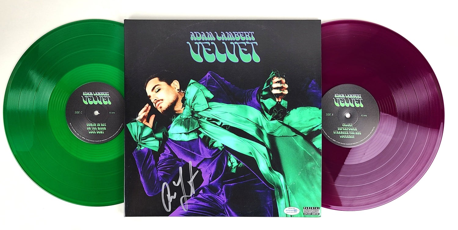 Adam Lambert Signed Velvet Autographed Double Colored Vinyl LP Album ACOA