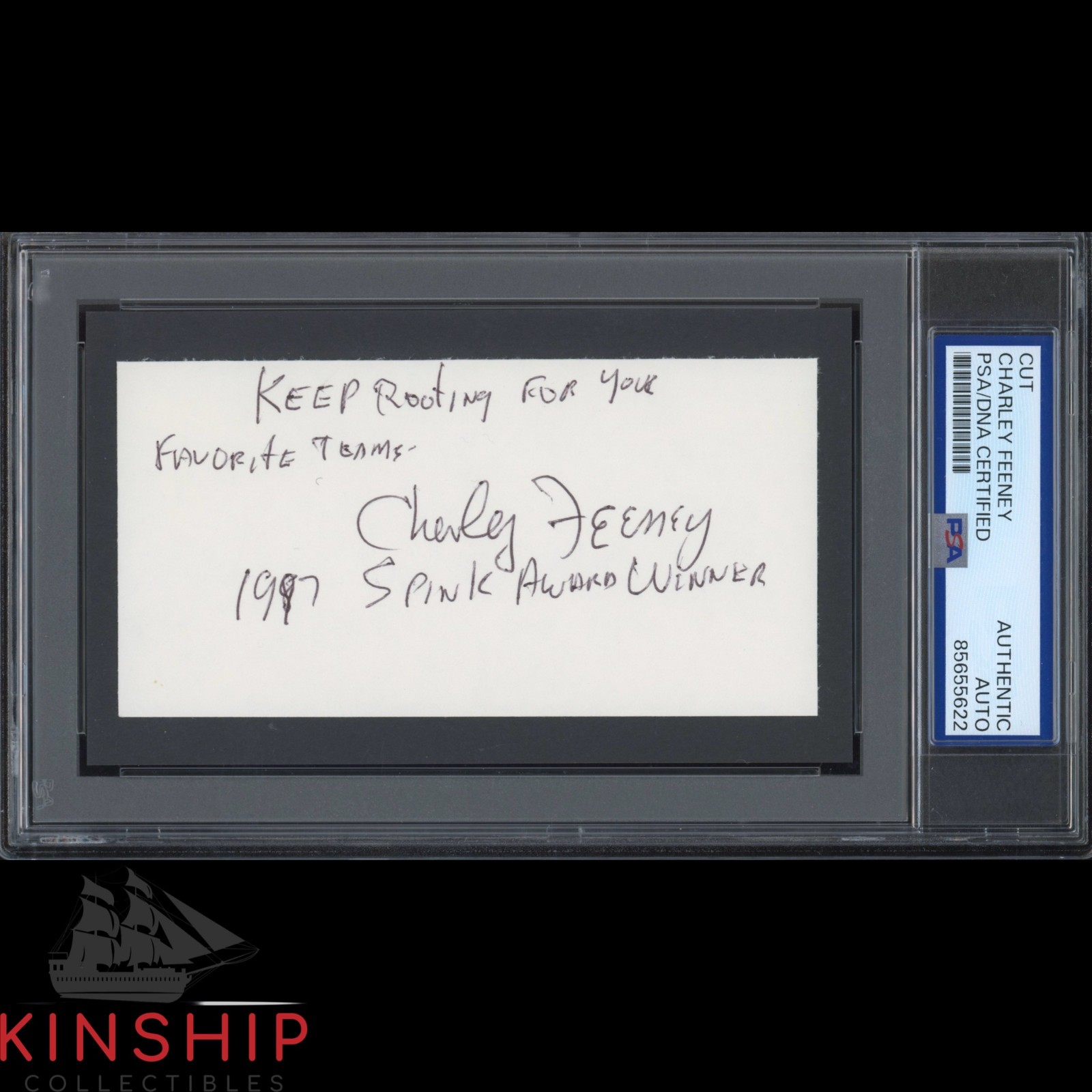 Charley Feeney signed Cut PSA DNA Slab Baseball HOF Writer Spink Auto C5487