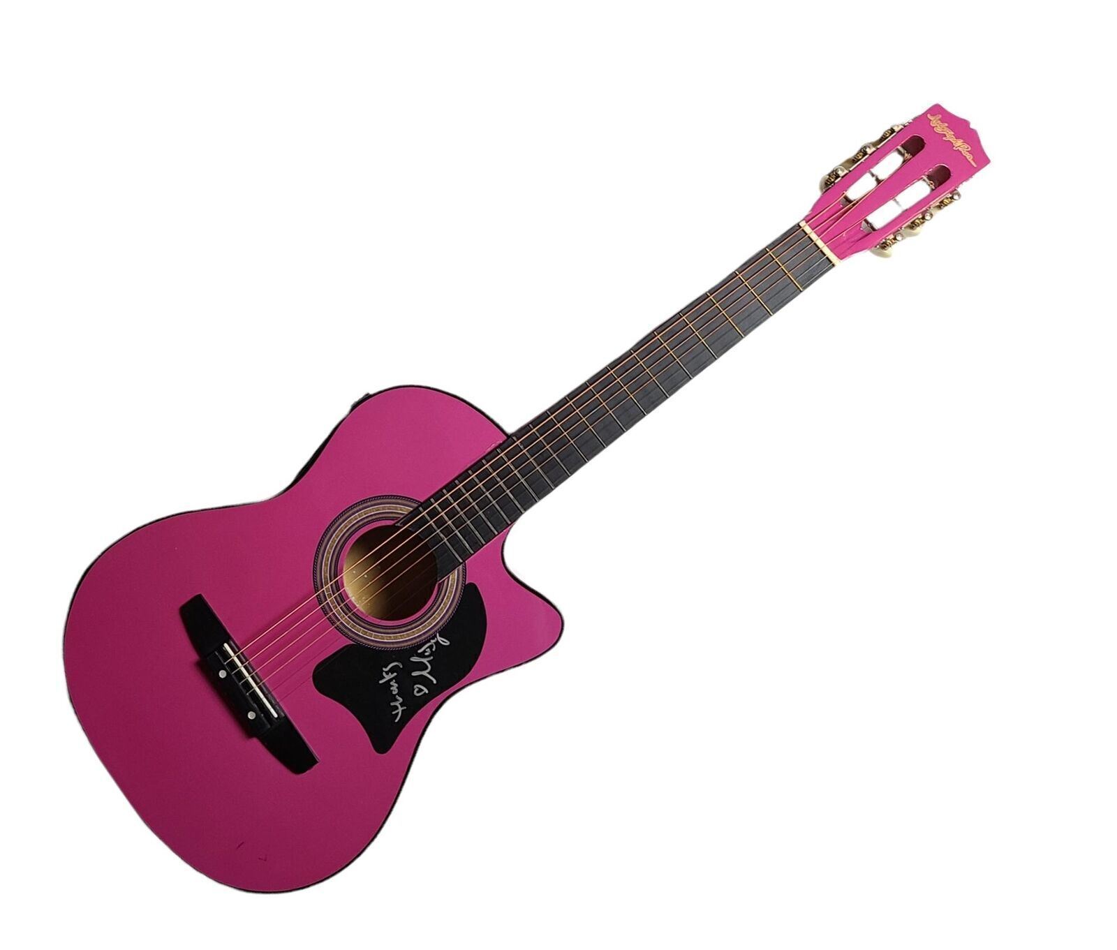 Mindy Smith Signed Pink Acoustic/Electric Guitar UACC AFTAL RACC TS