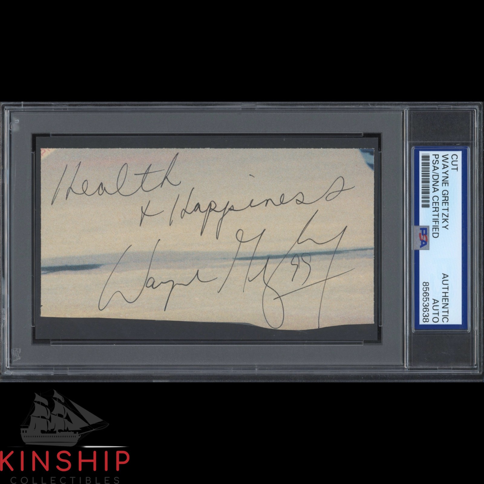 Wayne Gretzky signed Cut PSA DNA Slab Hockey HOF Inscribed Auto C5559