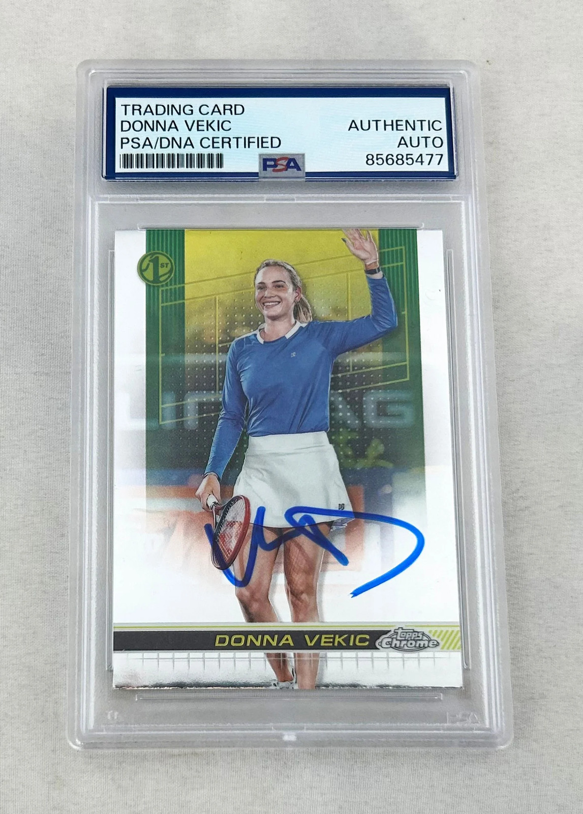 Donna Vekic Signed Rookie Card 2024 Topps Chrome #48 PSA/DNA COA