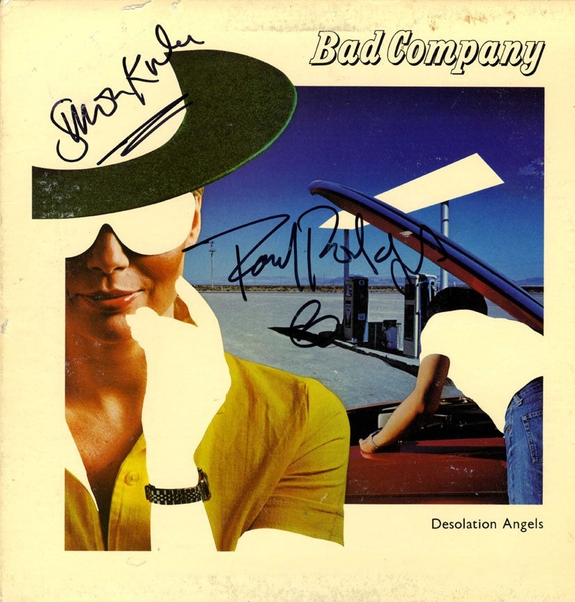Bad Company Autographed Desolation Angels Album Cover LP Paul Rodgers