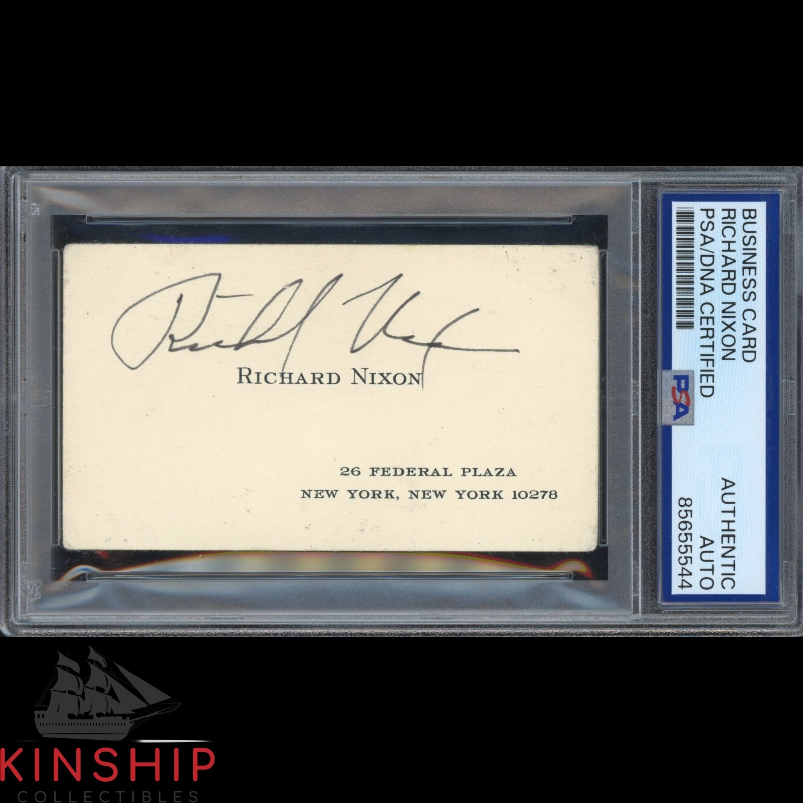 President Richard Nixon signed Business Card PSA DNA Slab Rare Auto C5536