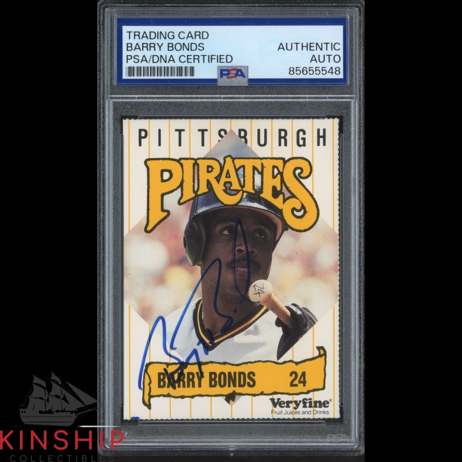 Barry Bonds signed 1989 Very Fine Juice Card PSA DNA Slab Vintage Auto C5530