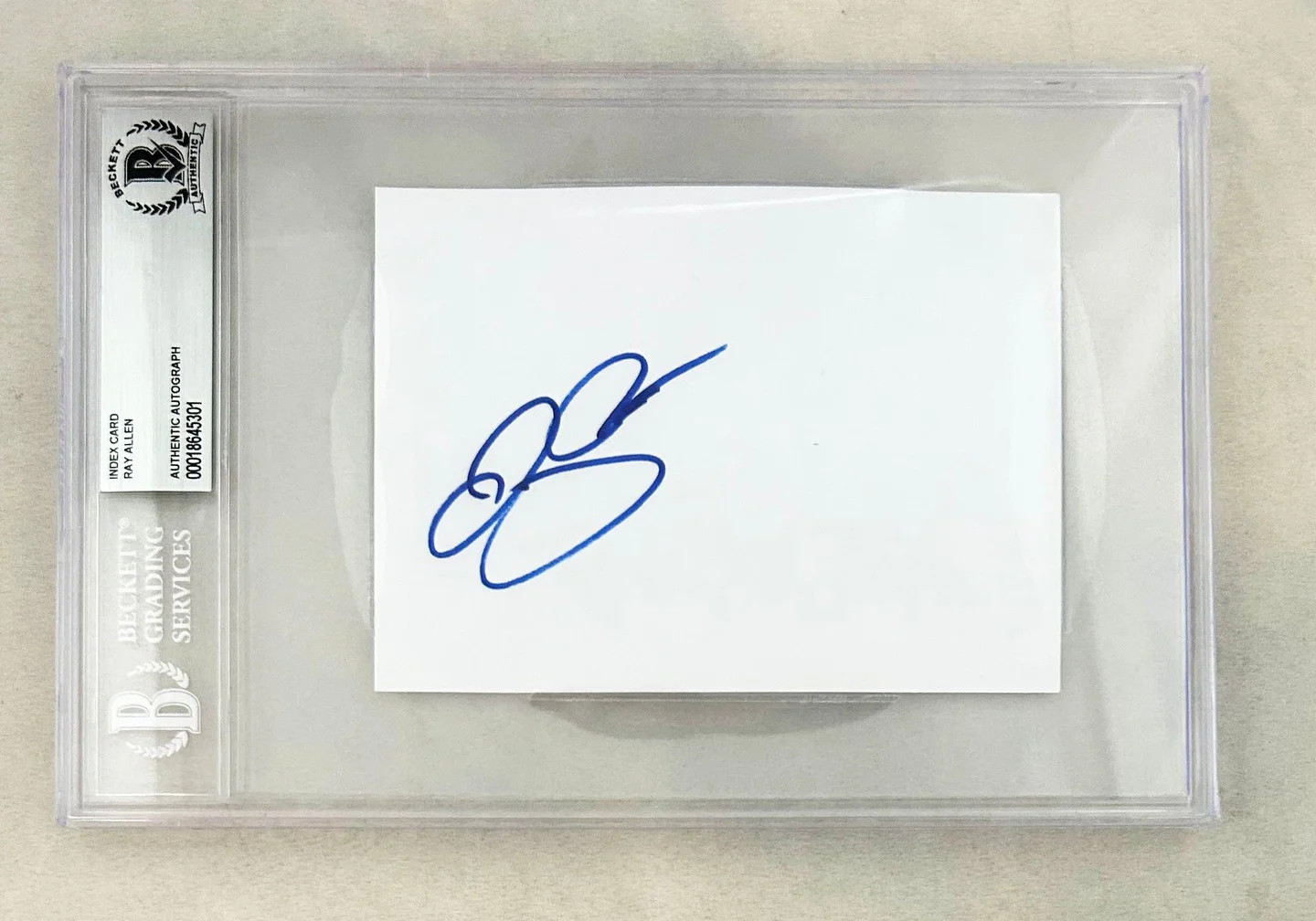 Ray Allen Signed Index Card Boston Celtics Beckett BAS COA