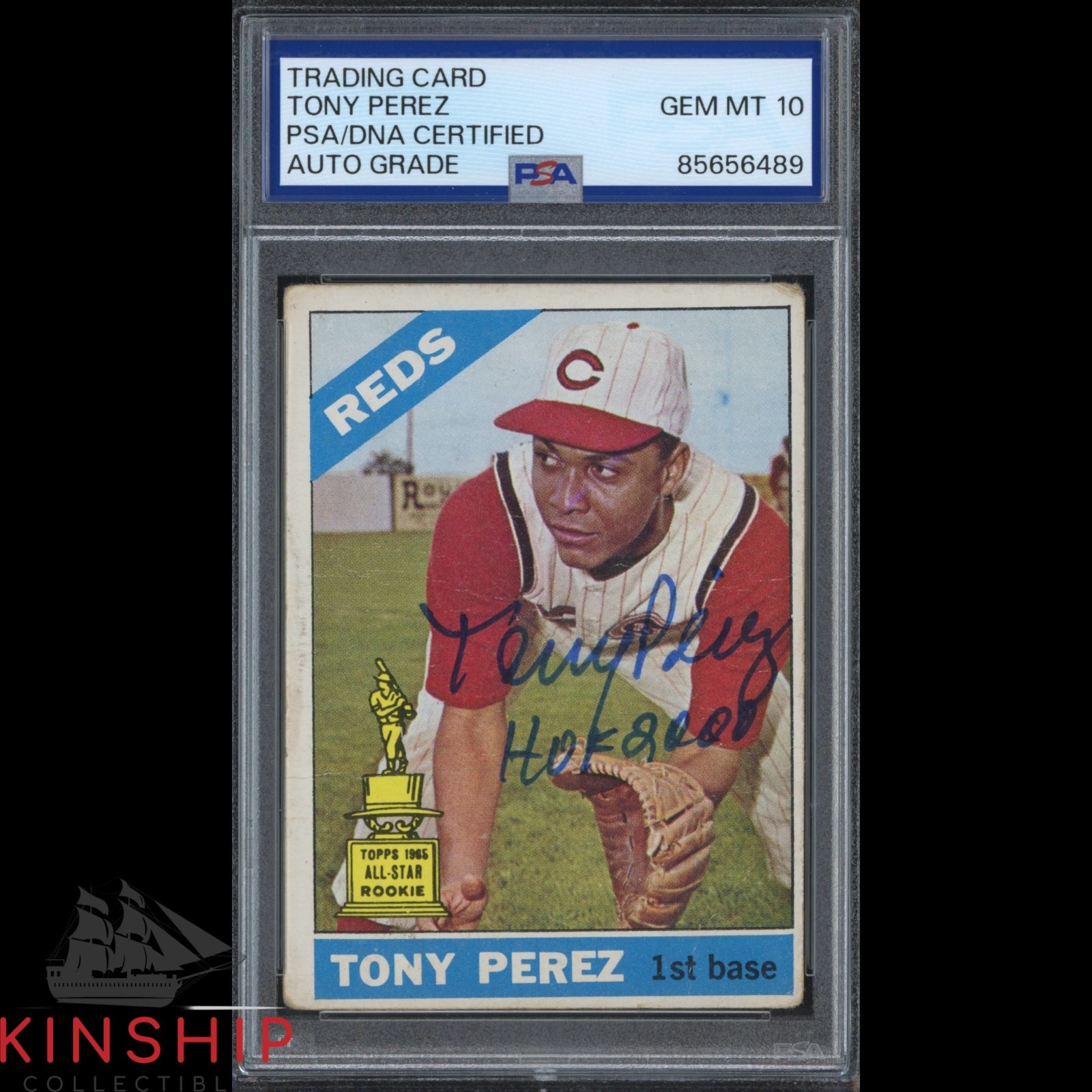 Tony Perez signed 1966 Topps Card #72 PSA DNA Slab Inscribed Auto Grade 10 C5513