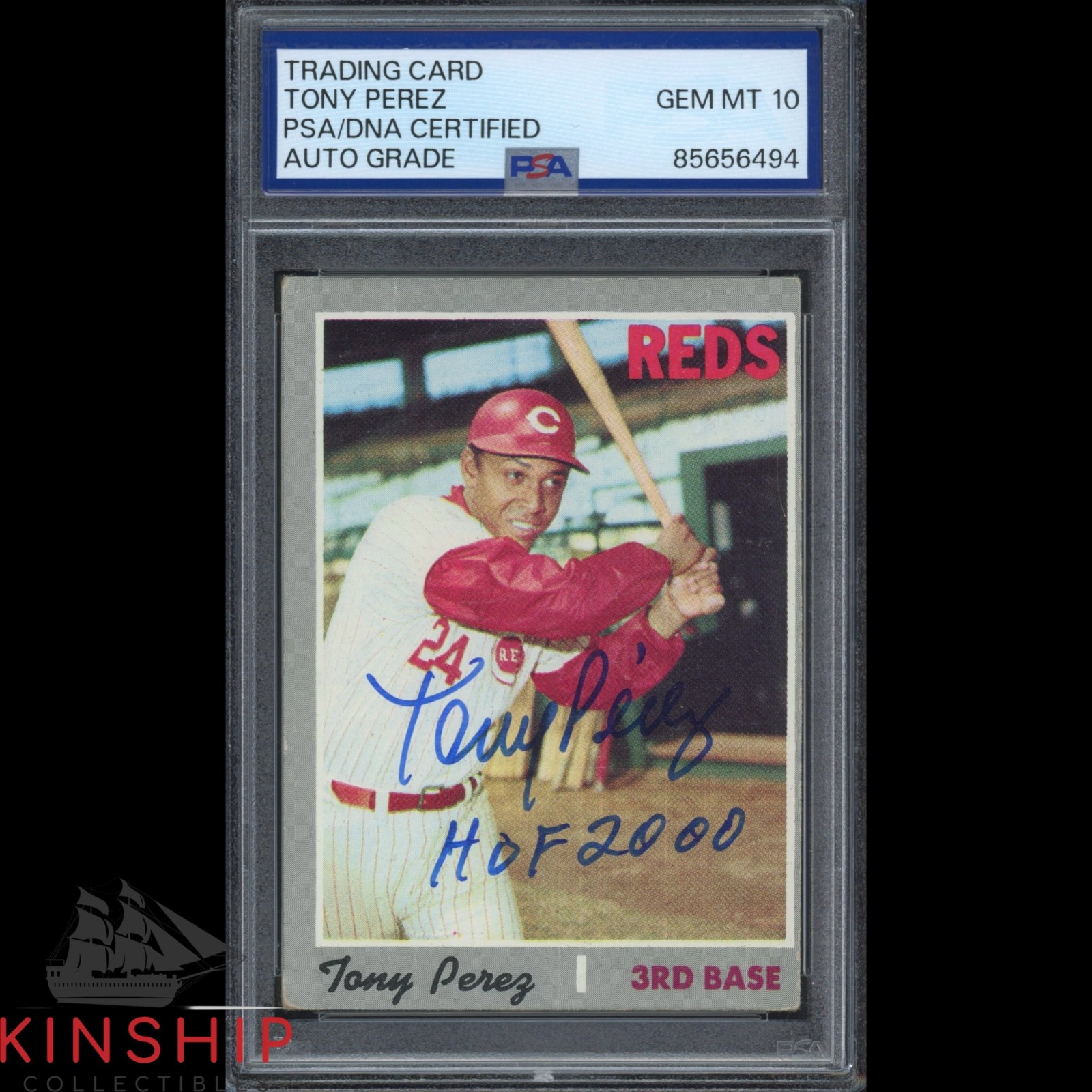 Tony Perez signed 1970 Topps Card 380 PSA DNA Slab Inscribed Auto Grade 10 C5506