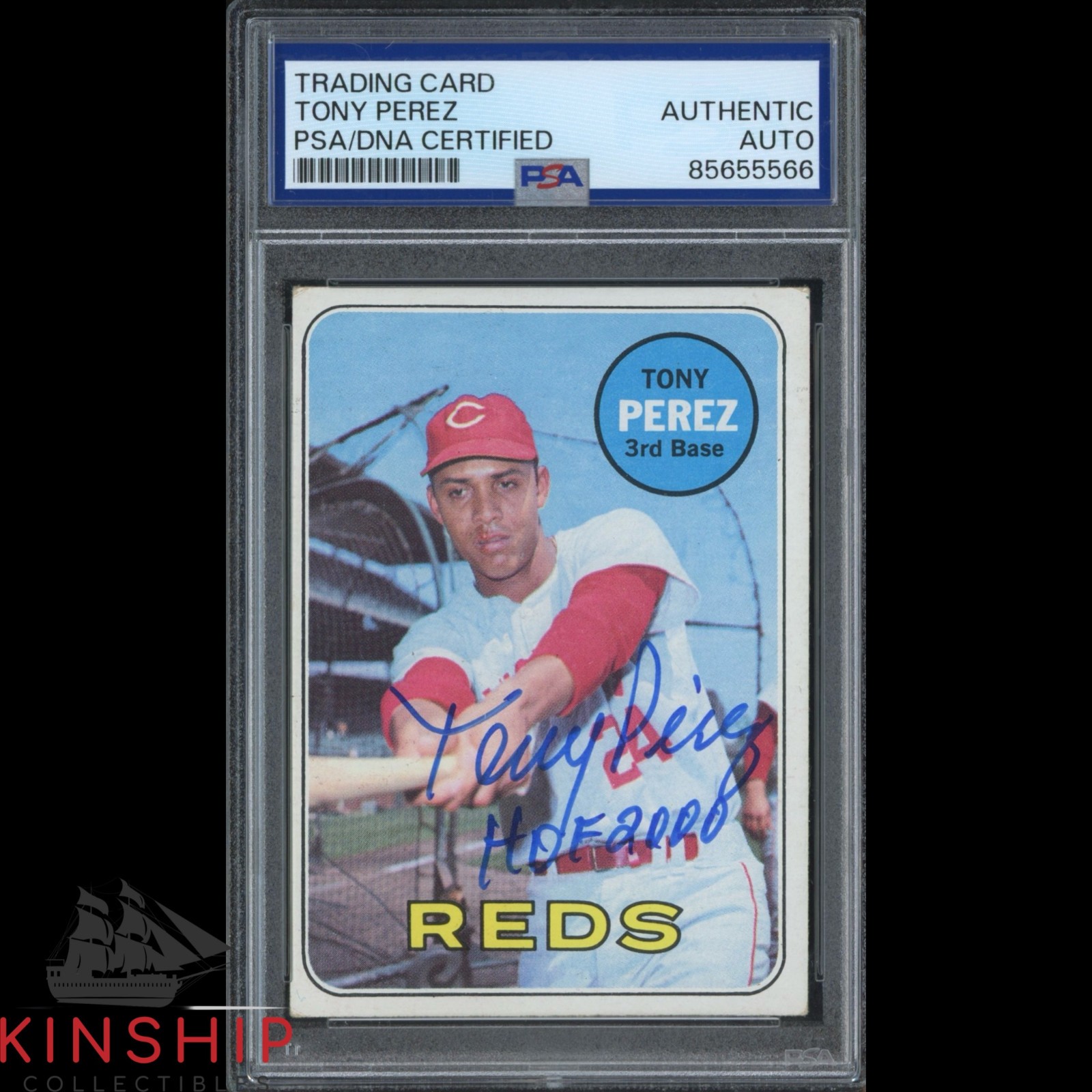 Tony Perez signed 1969 Topps Card 295 PSA DNA Slab Inscribed Auto Grade 10 C5511