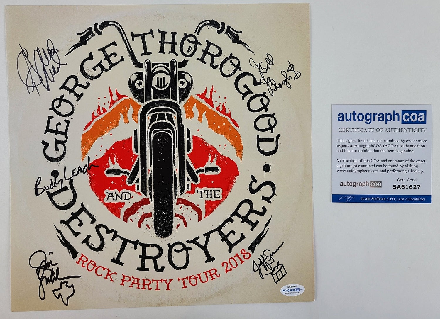 George Thorogood & The Destroyers Signed Album Cover Poster Flat ACOA