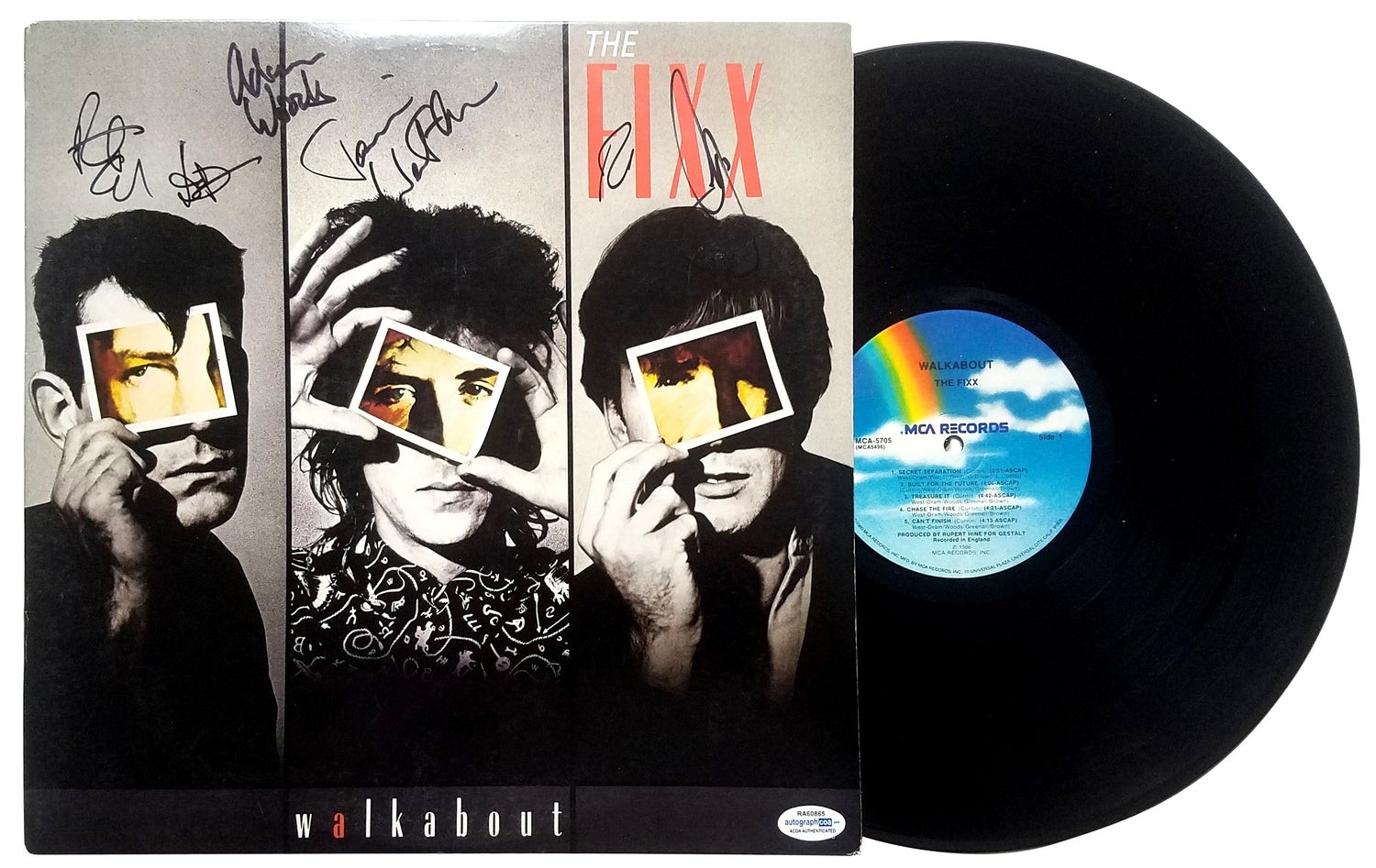 The Fixx Signed X5 Autographed Walkabout Album LP ACOA