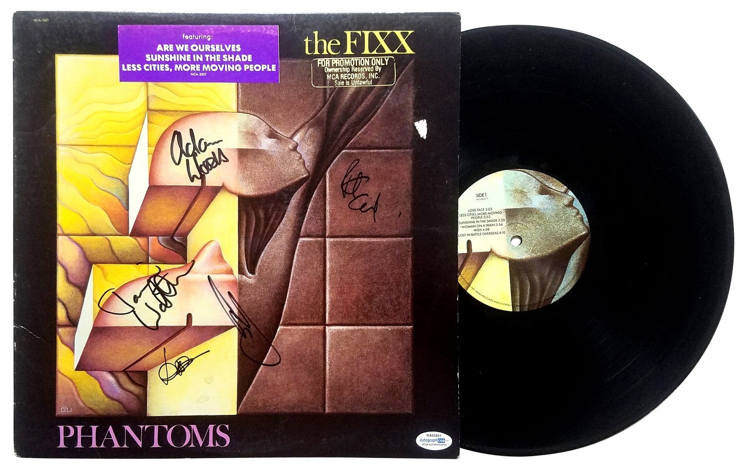 The Fixx Signed X5 Autographed Phantoms Album LP ACOA