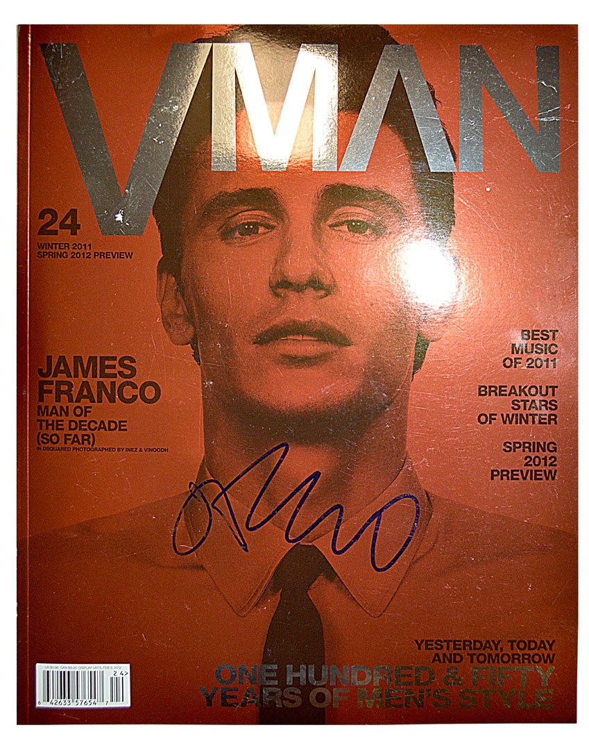 James Franco Signed Autographed Vman Magazine