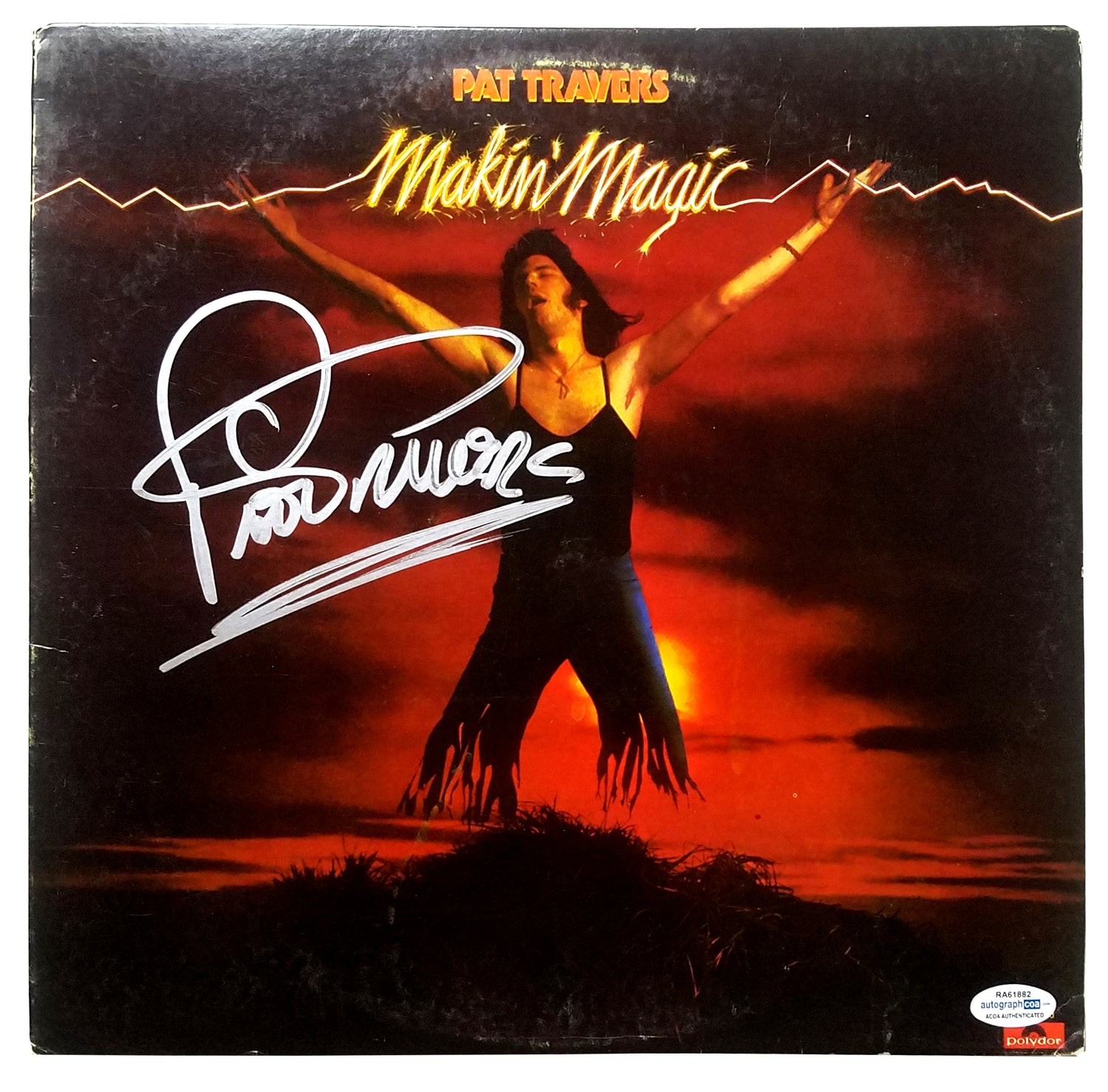 Pat Travers Signed Autographed Record Album LP ACOA