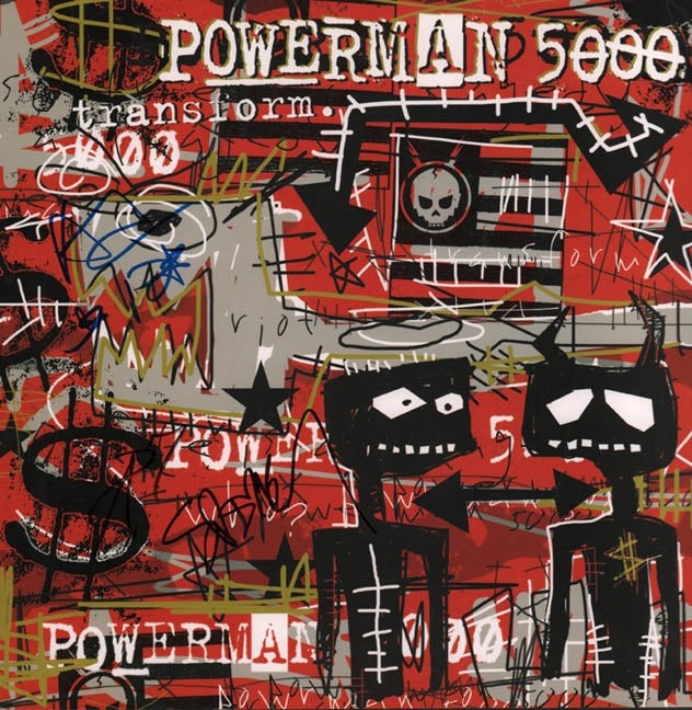 Powerman 5000 Signed 2-Sided Autographed x3 Album Lp Flat