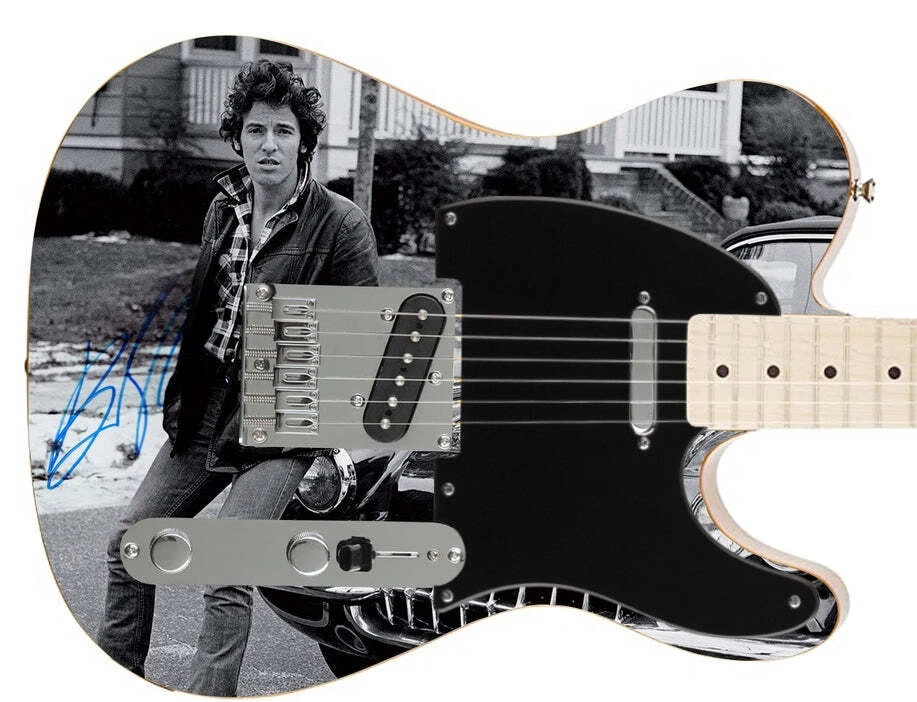 Bruce Springsteen Signed Autographed New Jersey Photo Graphics Fender Guitar