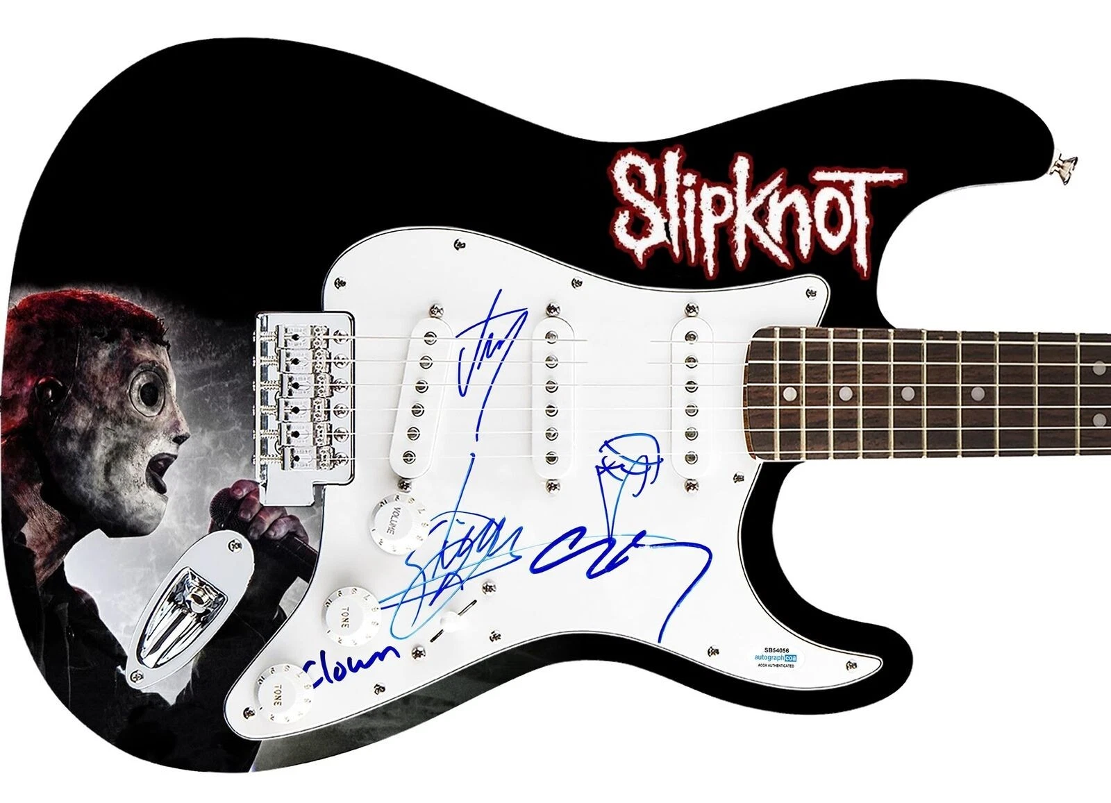 Slipknot Signed Autographed 1/1 Fender Graphics Guitar Exact Video Proof ACOA