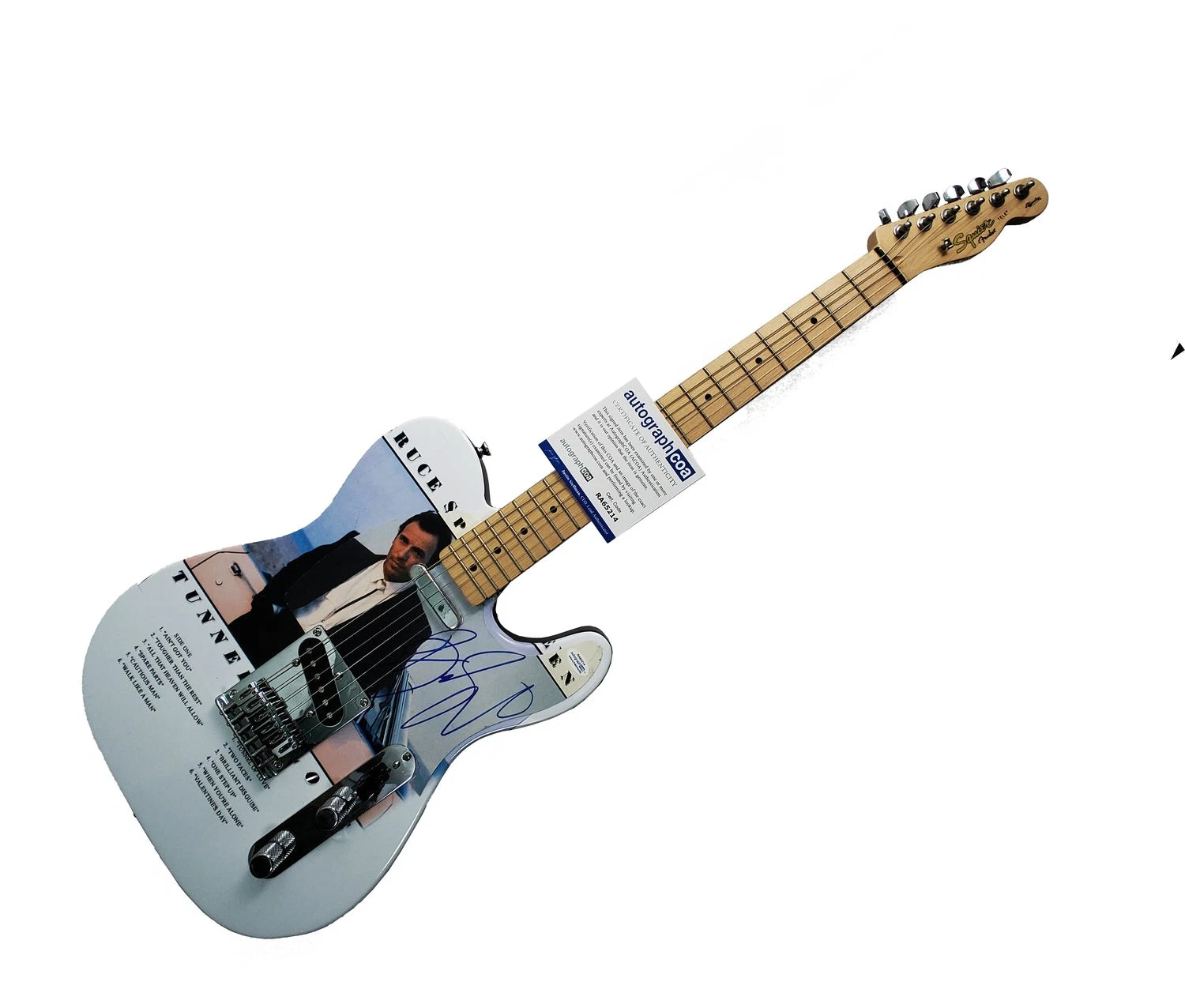Bruce Springsteen Signed Autographed Custom Fender Graphics Photo Guitar ACOA