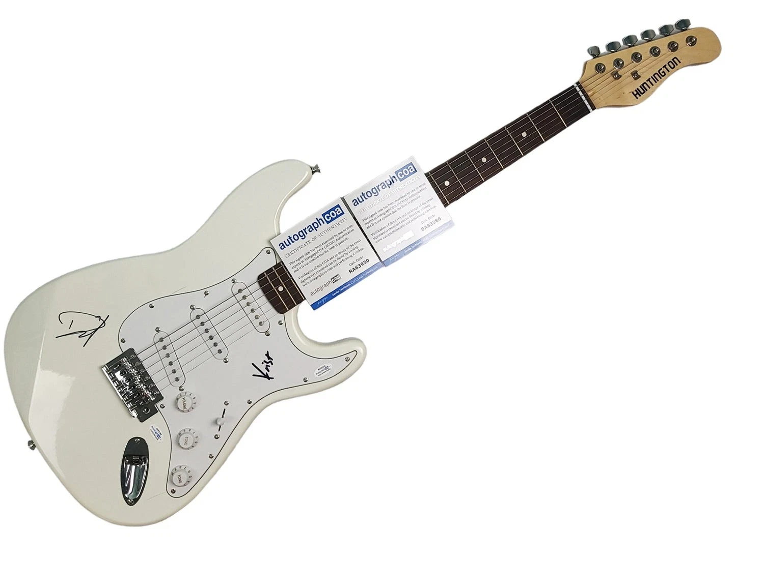 Nirvana Signed Arctic White Huntington Electric Guitar ACOA