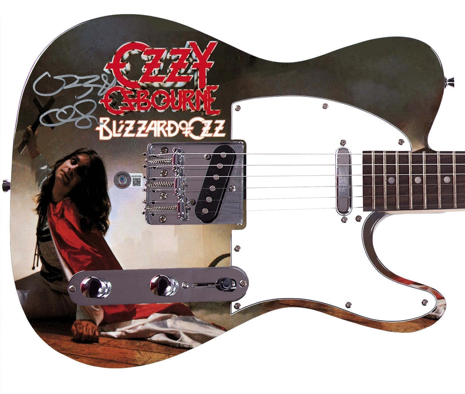 Ozzy Osbourne Autographed Blizzard Of Ozz Album Lp Graphics Photo Guitar BAS Wit