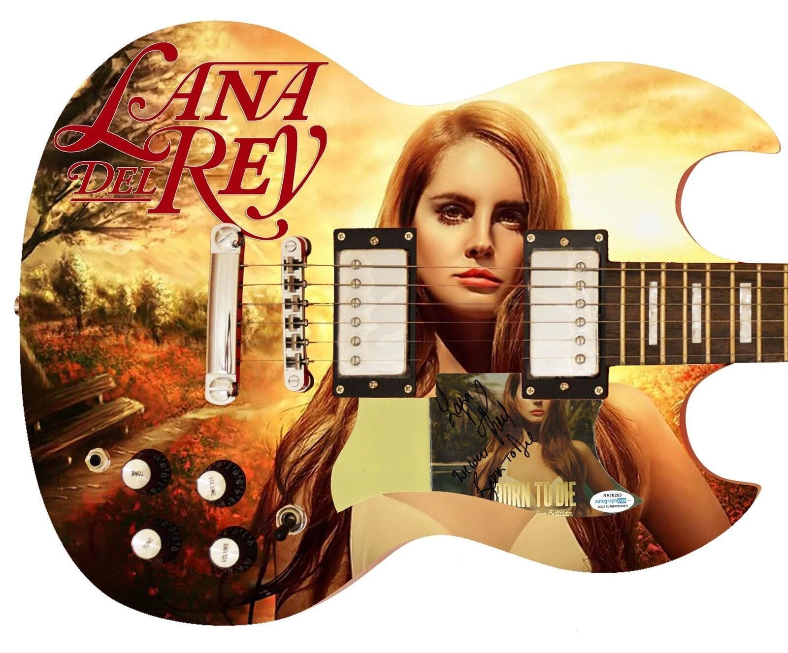 Lana Del Rey Autographed Custom Graphics CD Album Photo Guitar w Lyrics ACOA ACO