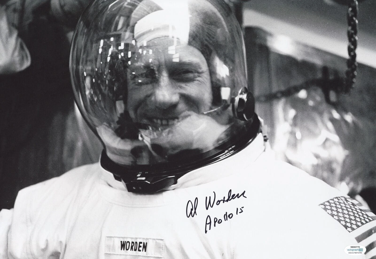 AL WORDEN SIGNED NASA APOLO 11 12×18 PHOTO ACOA COLLECTIBLE MEMORABILIA
