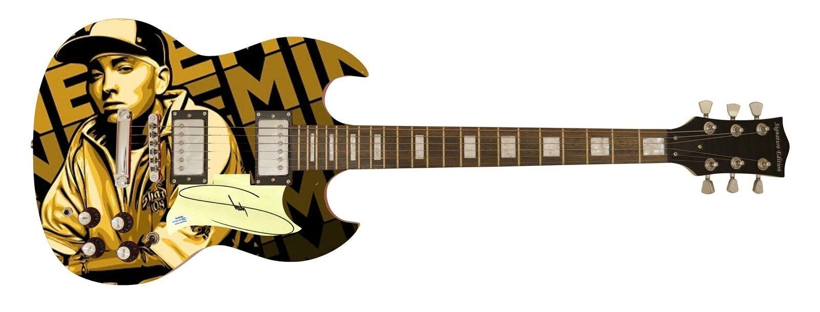 Eminem Signed Autographed Poster Photo Guitar ACOA