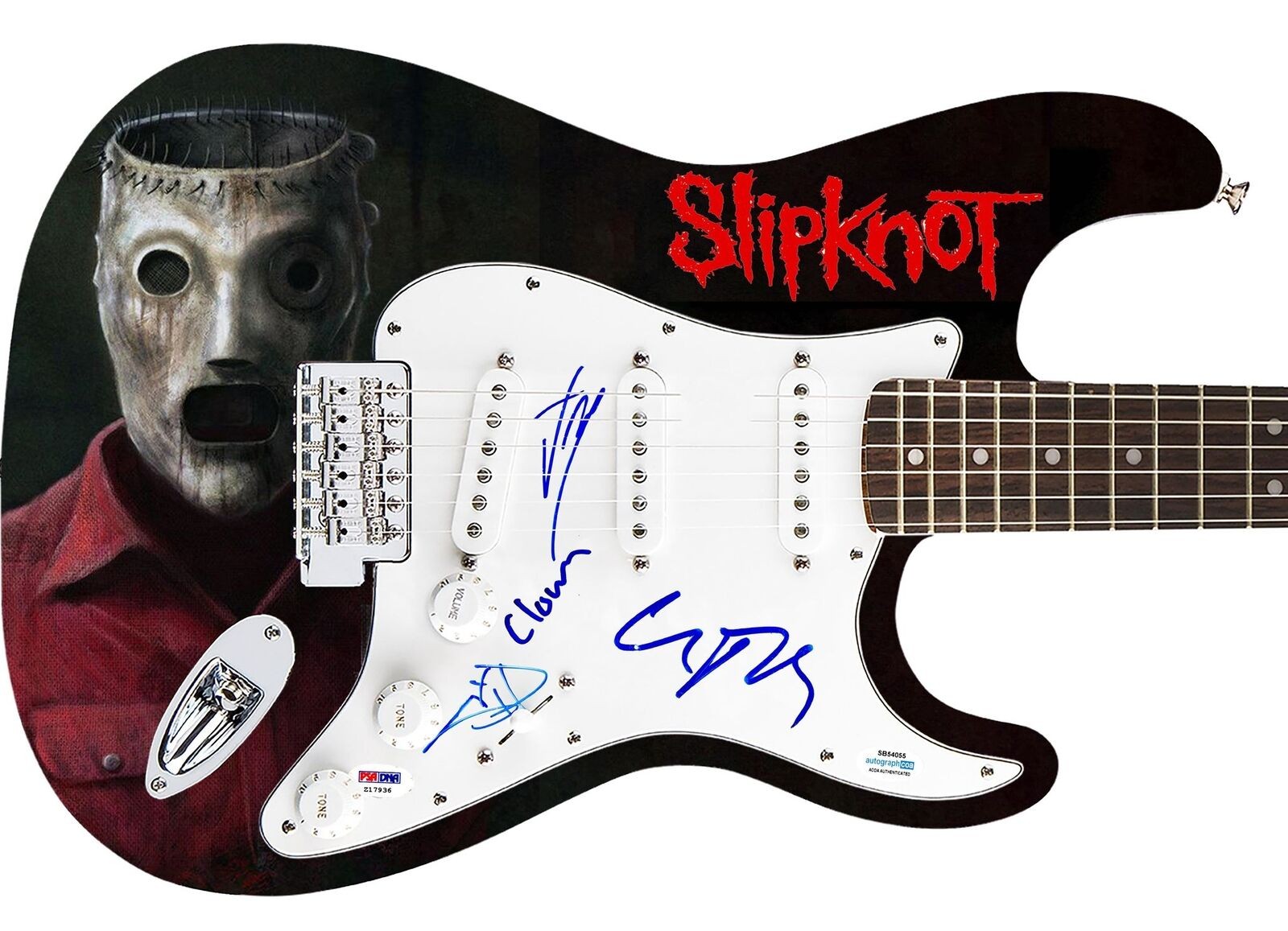 Slipknot Signed Autographed 1/1 Fender Graphics Guitar Exact Video Proof