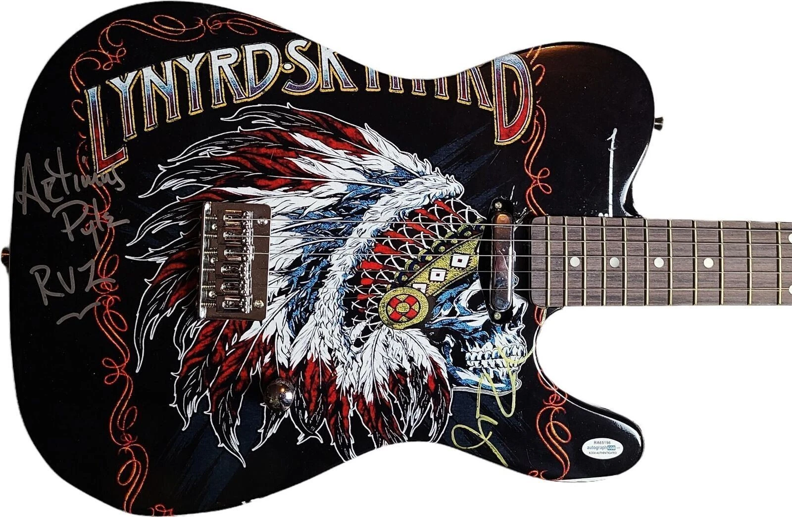 Lynyrd Skynyrd Signed Autographed Custom Graphics Guitar AFTAL UACC ACOA