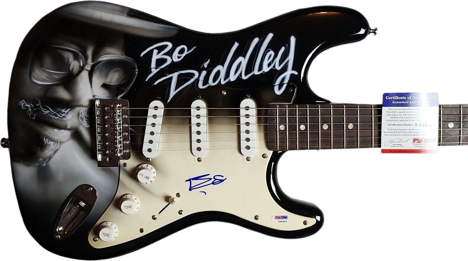Bo Diddley Signed Autographed Hand Airbrushed 1:1 Guitar PSA